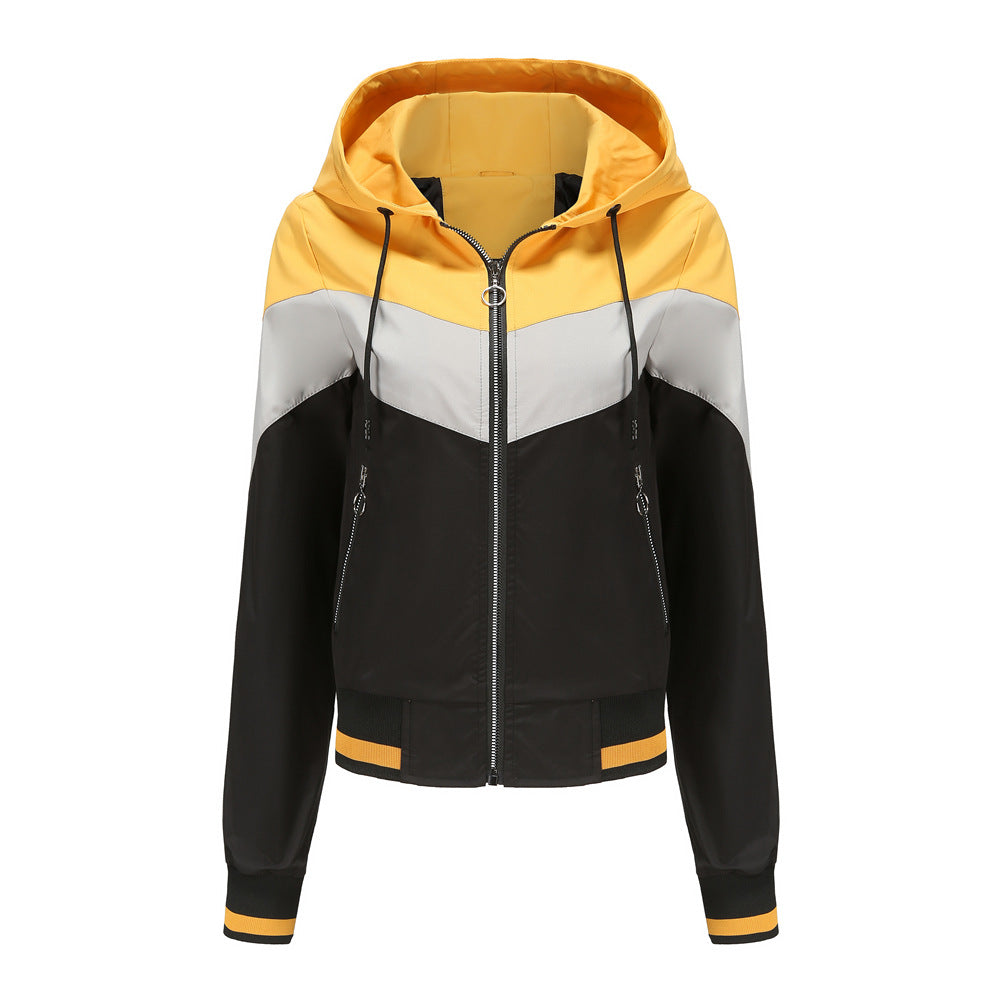 Damen sportliche Windbreaker-Jacke mit praktischen Reißverschlusstaschen Drune