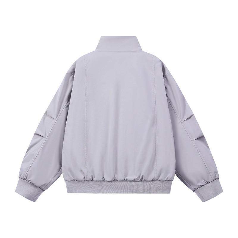Herren Kunstvelours‑Bomberjacke im Oversize‑Boxy‑Cut mit Zwei‑Wege‑Reißverschluss & elastischem Saum Drune