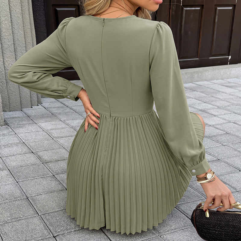 Damen Faltenrockkleid Drune