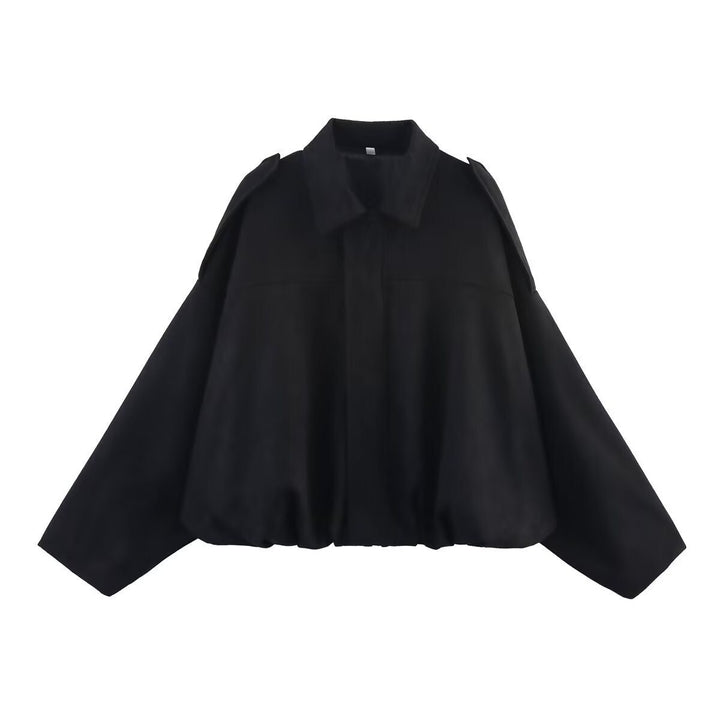 Damen Oversize Wildlederimitat-Kurzjacke Drune
