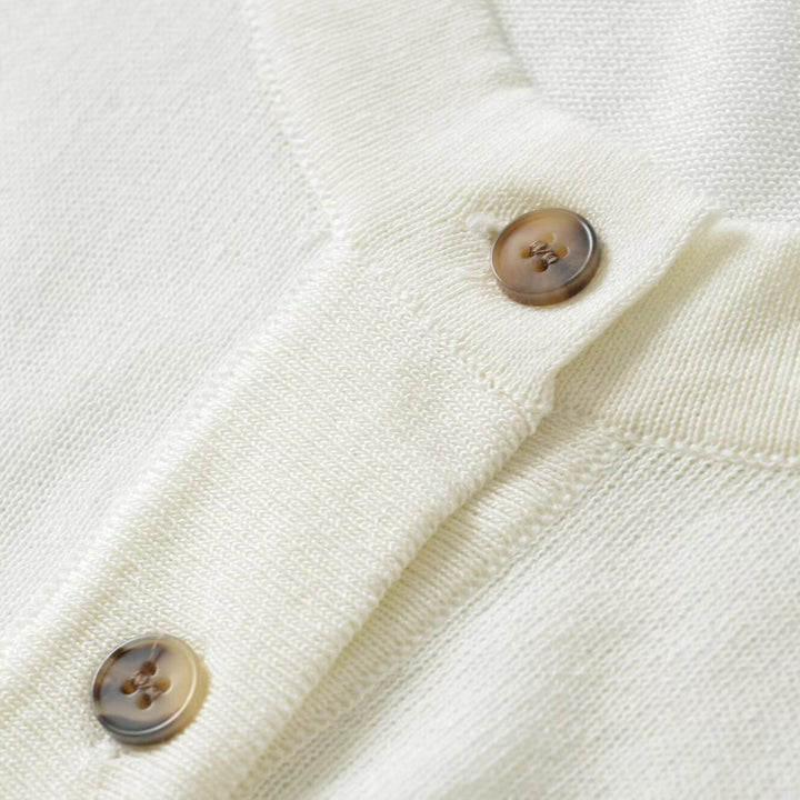 Damen Feinstrick-Henleypullover mit Knopfleiste und geripptem Saum Drune