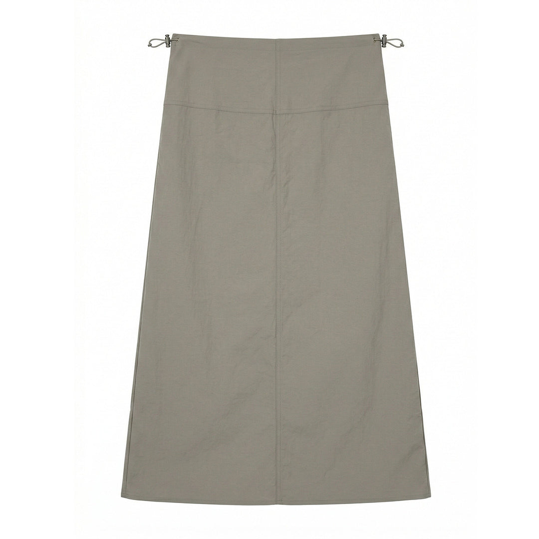 Damen Eleganter Midirock mit Taillenband Drune