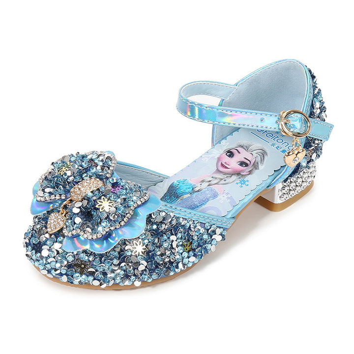 Mädchen Glitzernde Ballerinas mit Blumen- und Strassverzierung Drune