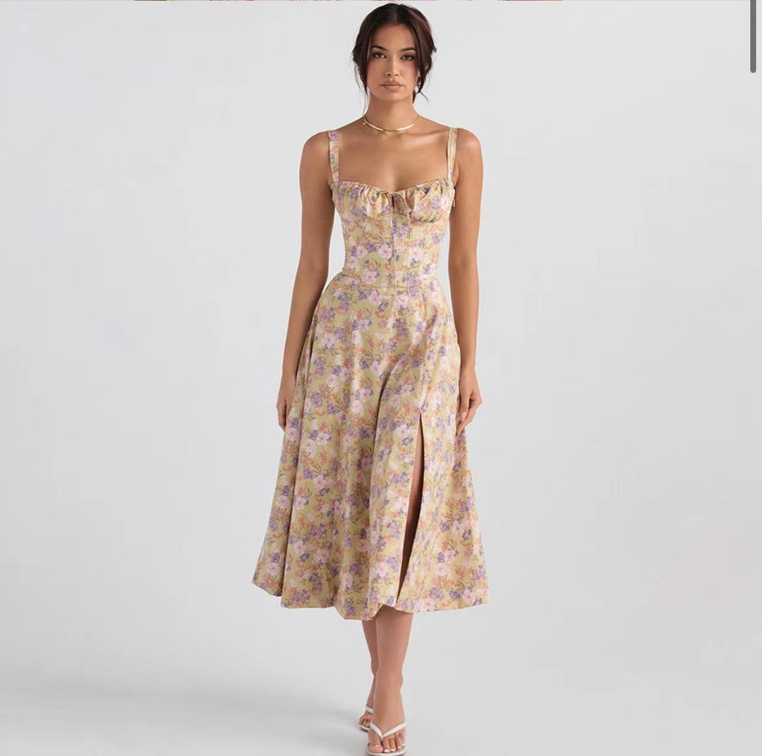 Damen Midikleid mit floralem Muster Drune