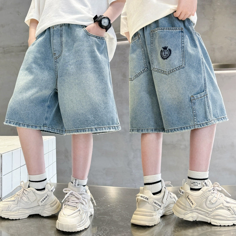 Unisex stylische Denim-Shorts mit großen Taschen Drune