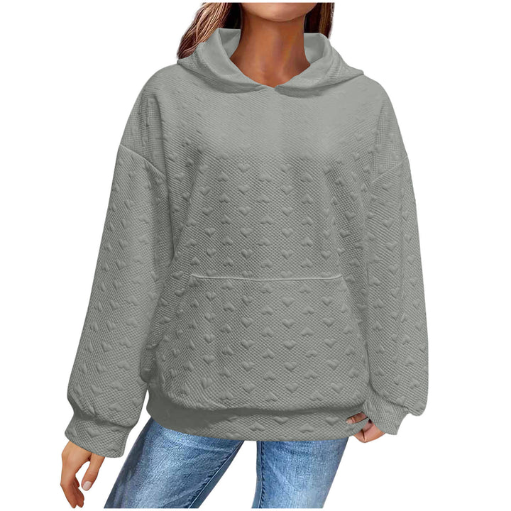 Damen Kapuzenpullover mit strukturiertem Herzmuster Drune