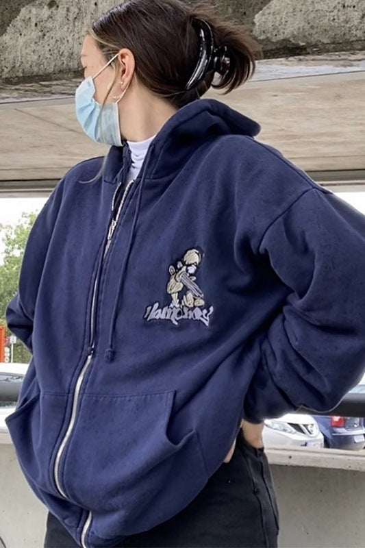Damen Kapuzenjacke mit einzigartigem gesticktem Motiv Drune