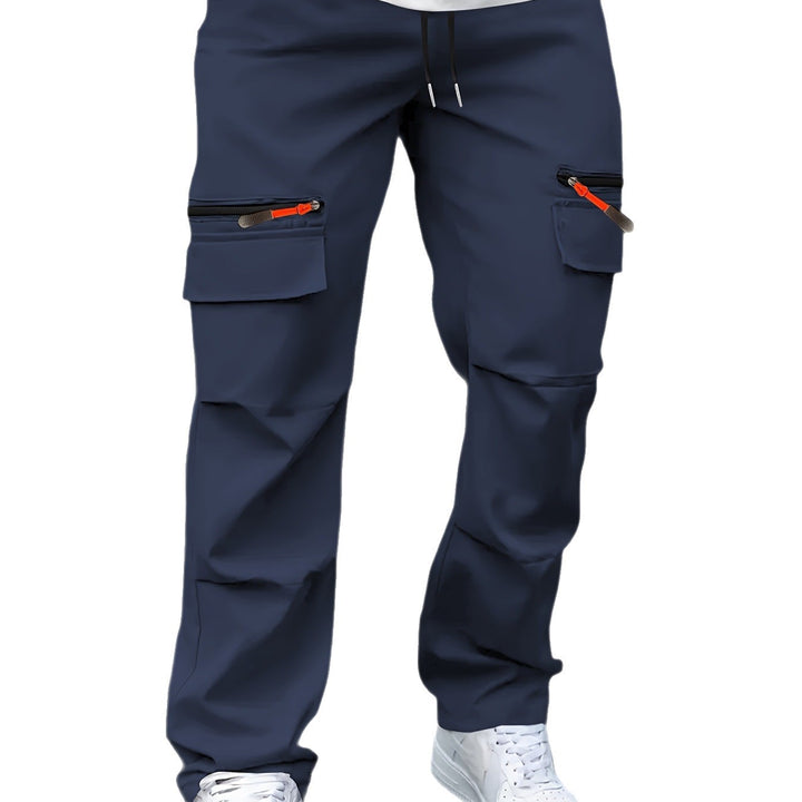 Herren Utility-Cargohose im Joggerstil mit Reißverschluss-Taschen & Kordelbund Drune