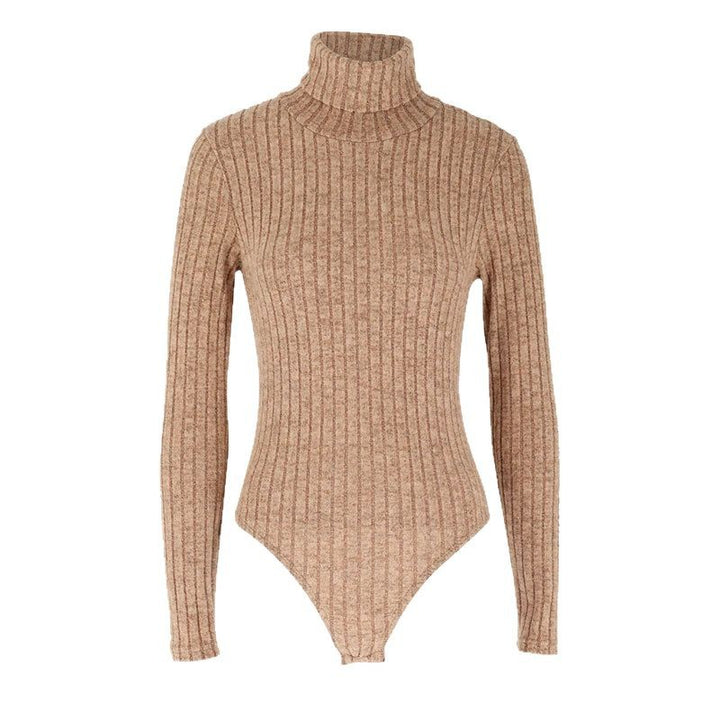 Damen Langarm-Bodysuit mit Rollkragen und feinem Rippmuster Drune