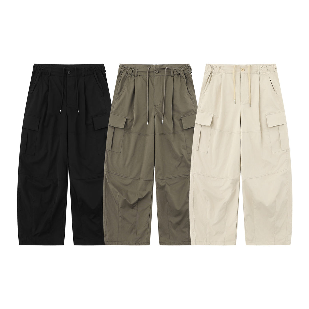 Herren Cargo-Caprihose mit elastischem Bund, Tunnelzug und Utility‑Taschen Drune