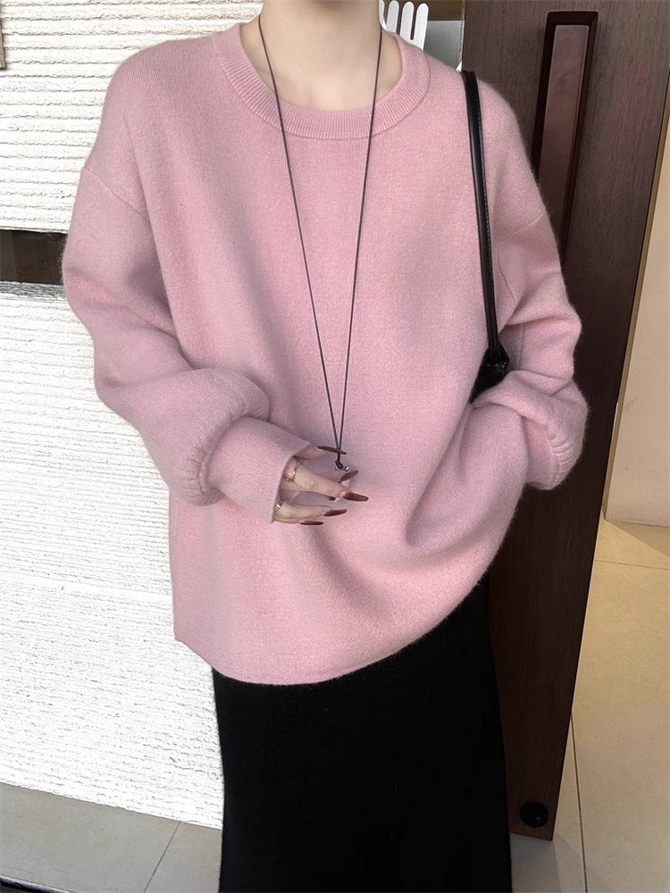 Damen Oversize-Feinstrickpullover mit Ballonärmeln und Knopfmanschette Drune