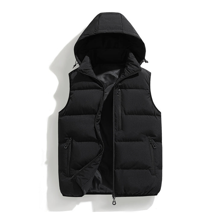 Herren Wattierte Outdoor-Weste mit Kapuze Drune