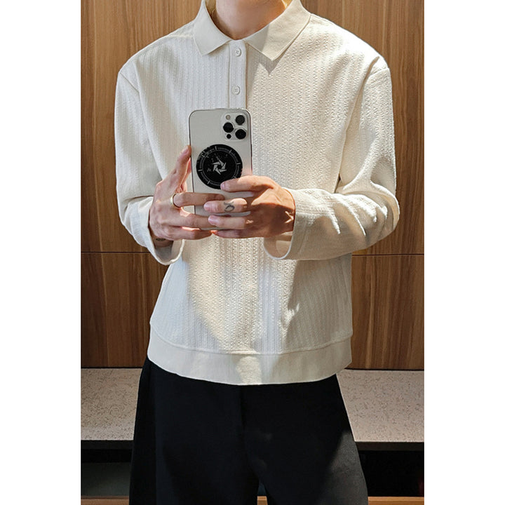Herren Modischer Langarm-Pullover mit strukturiertem Design Drune