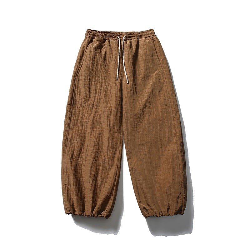 Herren Locker geschnittene Ripstop-Freizeithose mit Camouflage-Muster und elastischem Kordelbund Drune