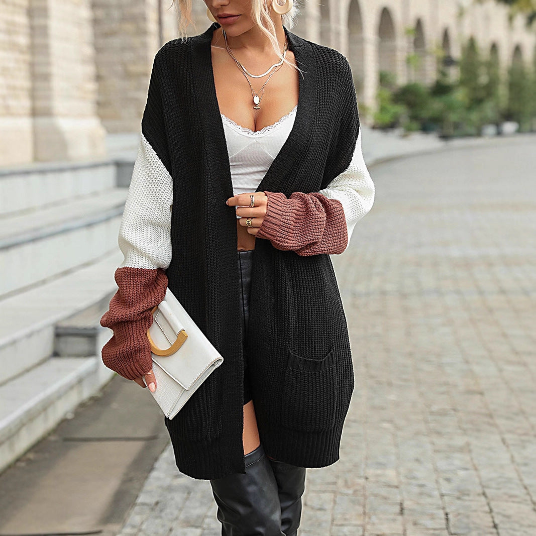 Damen Eleganter Strick-Cardigan mit lockeren Ärmeln Drune