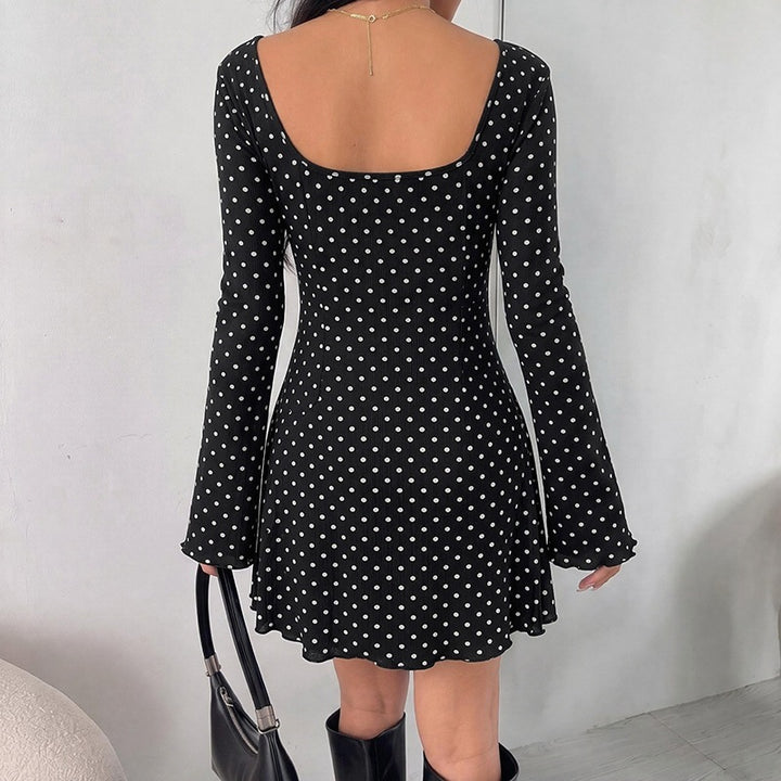 Damen Verspieltes Polka-Dots Minikleid Drune