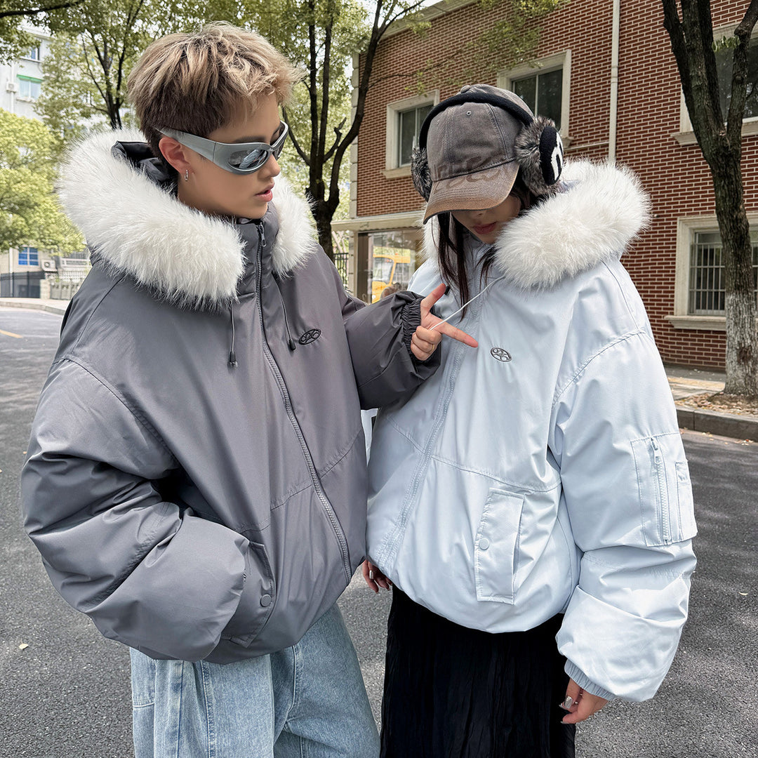 Damen Sportliche Winterjacke mit abnehmbarem Kunstfellkragen und praktischen Taschen Drune