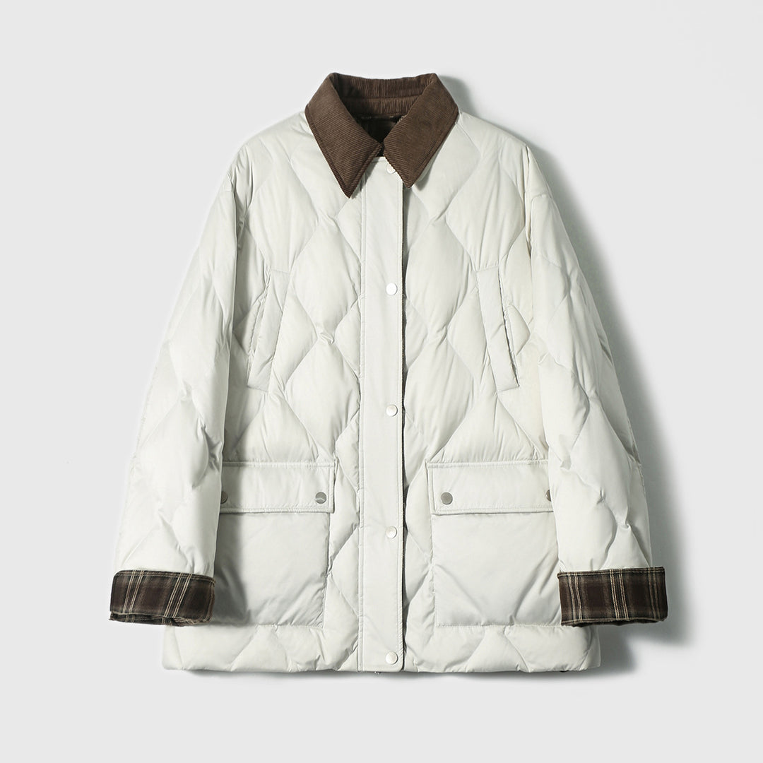 Damen Steppjacke mit karierten Akzenten Drune