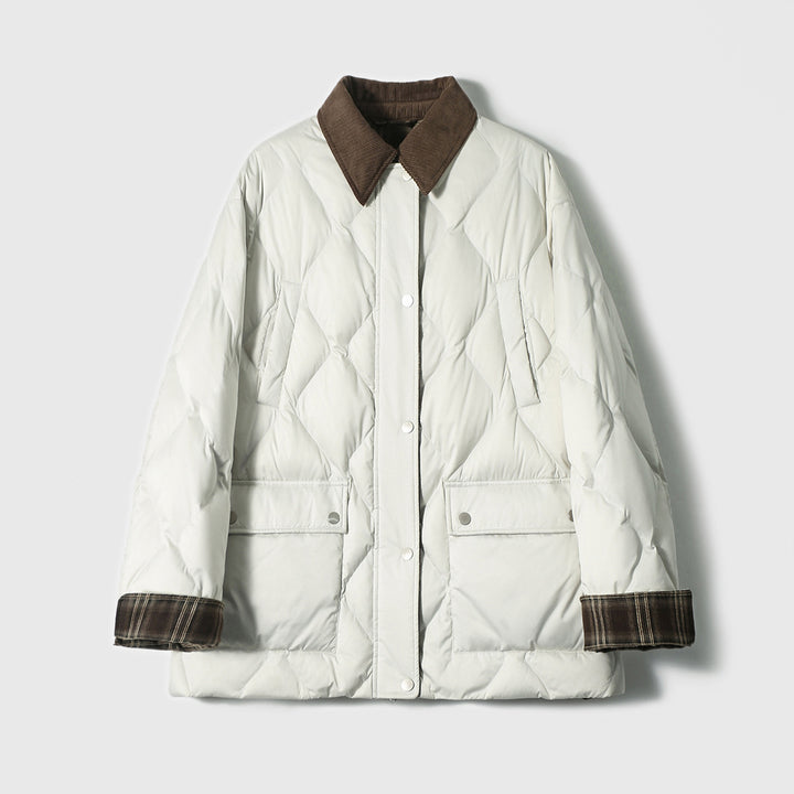 Damen Steppjacke mit karierten Akzenten Drune