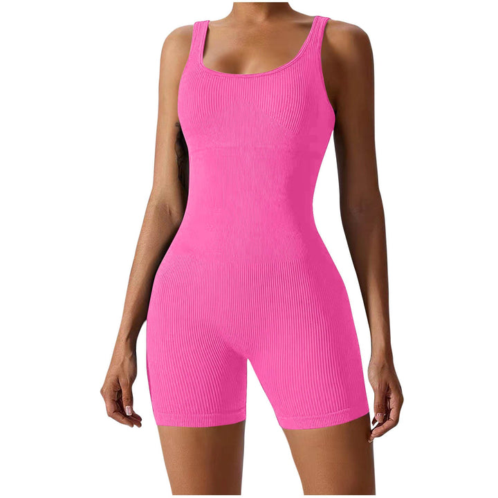Damen Figurbetonter Sport-Bodysuit mit Rippstruktur Drune