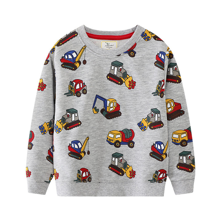 Jungen Sweatshirt mit kreativen Baustellenfahrzeug-Motiven Drune