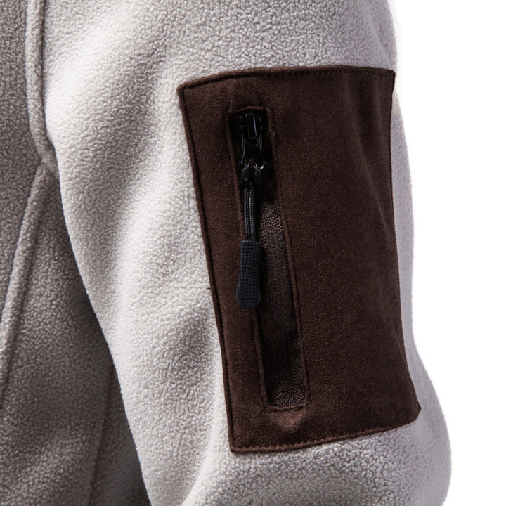 Herren Funktions-Fleecejacke mit Kapuze, Reißverschluss und Ärmel-Reißverschlusstasche Drune