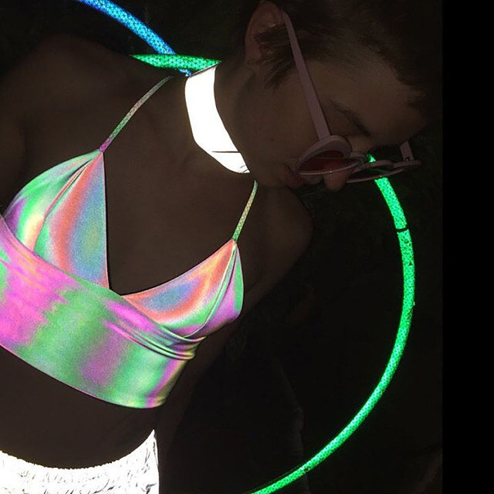 Damen cropped Bralette mit schimmerndem Effekt Heidi-Mode