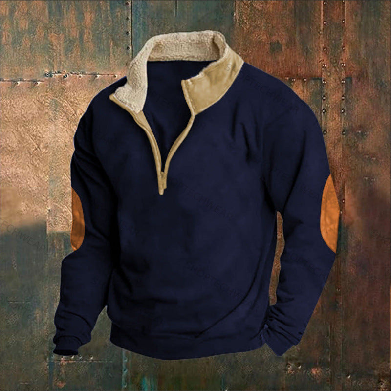 Herren Urbaner Fleece Pullover mit Baum-Motiv Drune