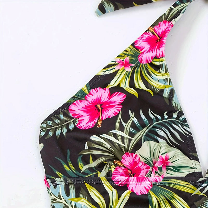 Damen Tankini-Set mit floralem Oberteil und klassischem Slip Drune