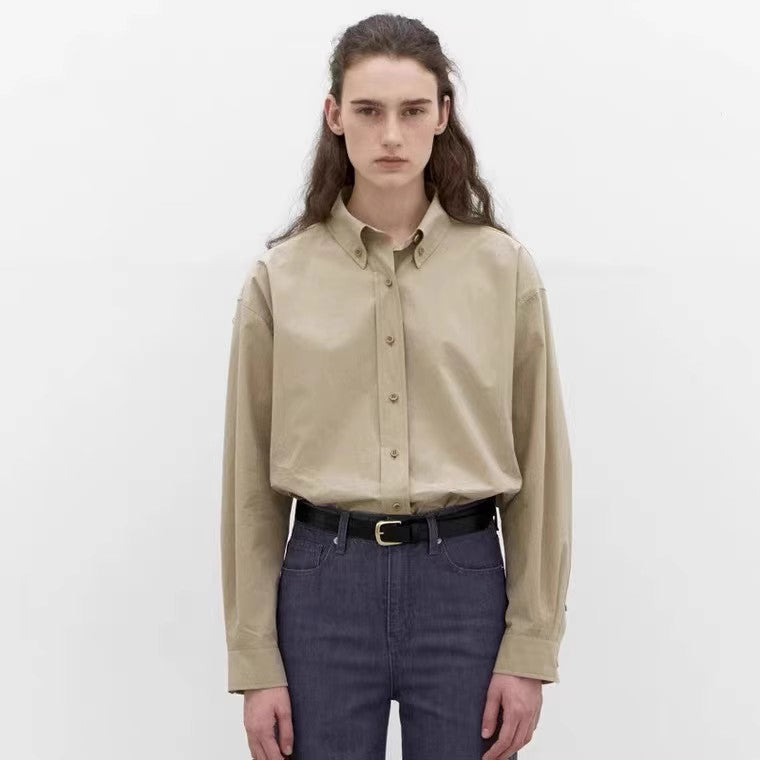 Damen Elegantes, lockeres Hemd aus leichtem Baumwollstoff Drune