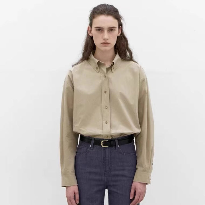 Damen Elegantes, lockeres Hemd aus leichtem Baumwollstoff Drune