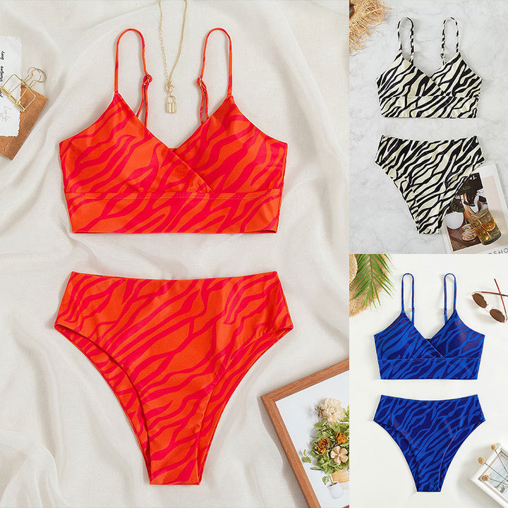 Damen Triangel-Bikini-Set mit modischem Wickelschnitt Drune
