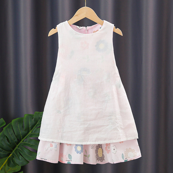 Mädchen Sommerkleid mit buntem Blumendruck Drune