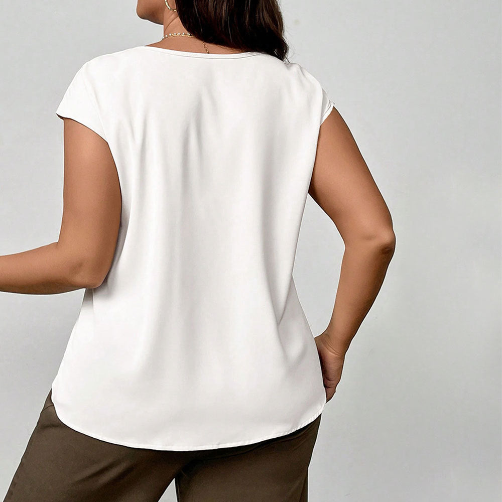 Damen elegantes Blusenoberteil mit raffinierter Faltenführung und weichem Material Drune