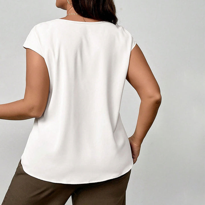 Damen elegantes Blusenoberteil mit raffinierter Faltenführung und weichem Material Drune