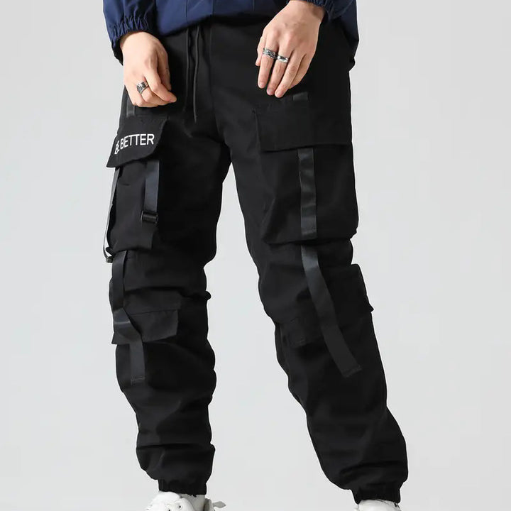 Herren Technische Utility-Cargohose mit Multifachtaschen, verstellbaren Gurtbändern & elastischen Saumbündchen Drune