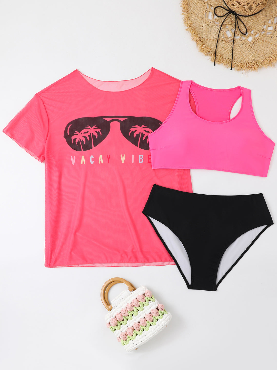 Damen Freizeit-Bikini-Set mit Netzoberteil Drune