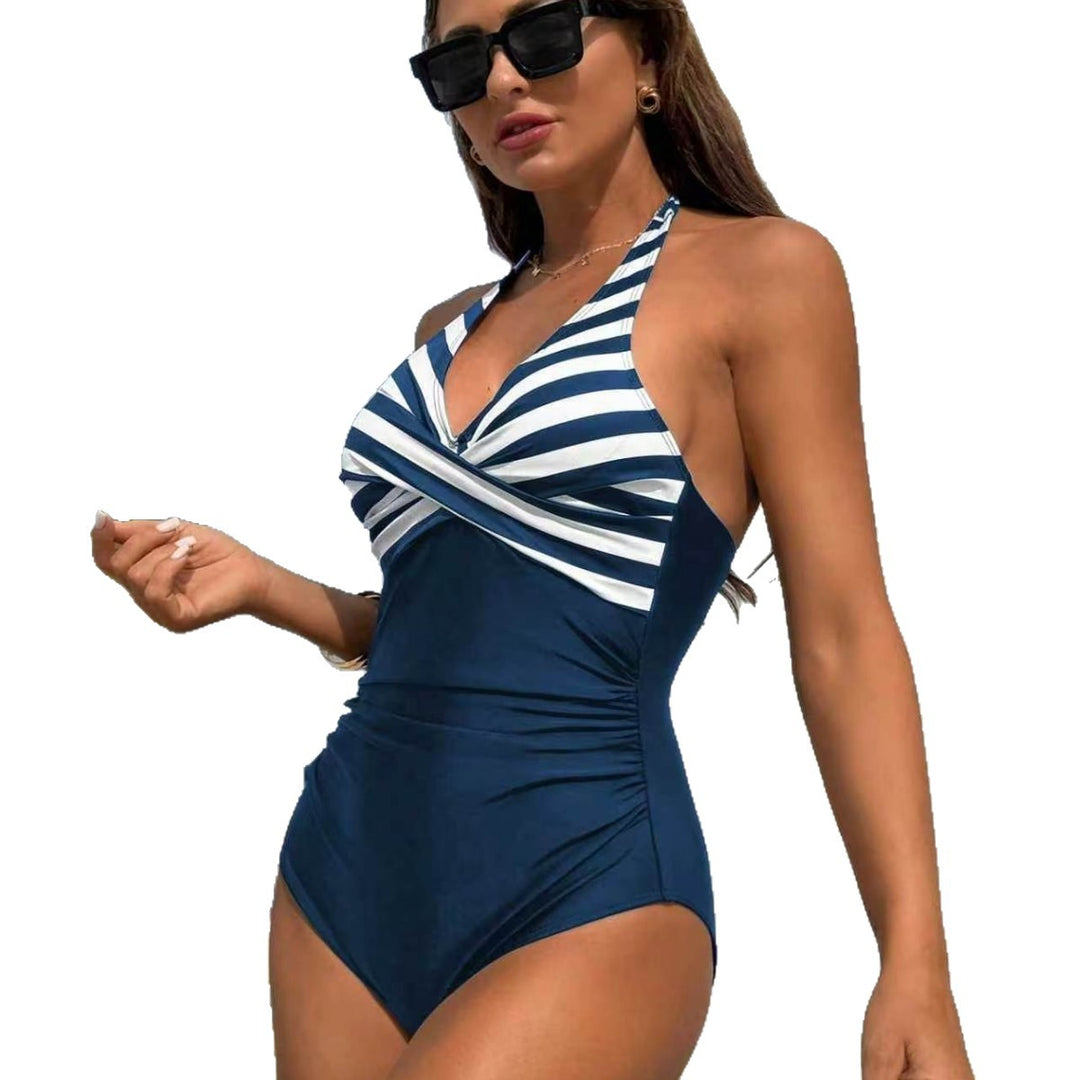 Damen Badeanzug mit eleganten Streifen Drune