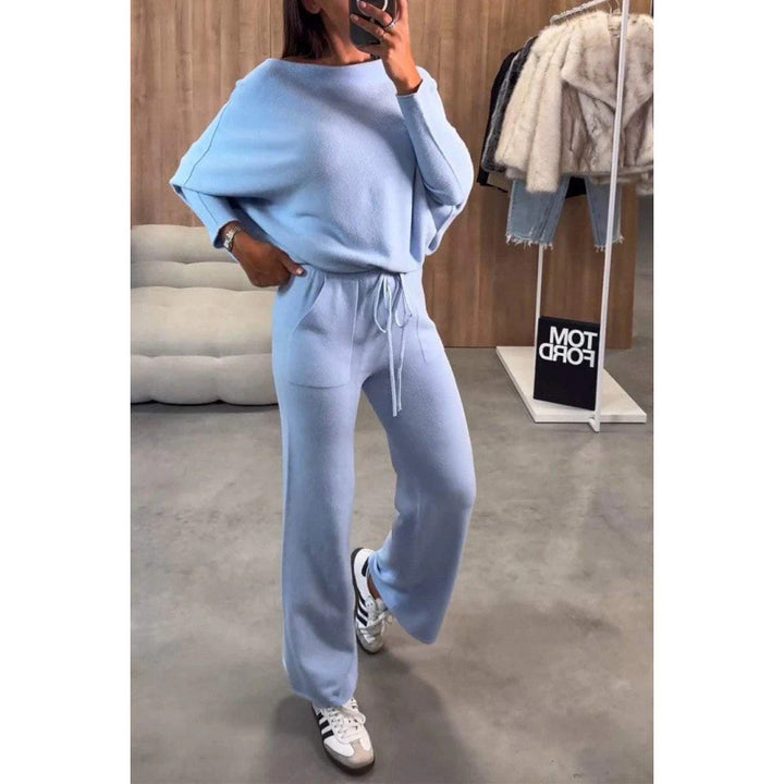 Damen bequeme Loungewear aus weichem Strickmaterial mit weitem Schnitt Drune