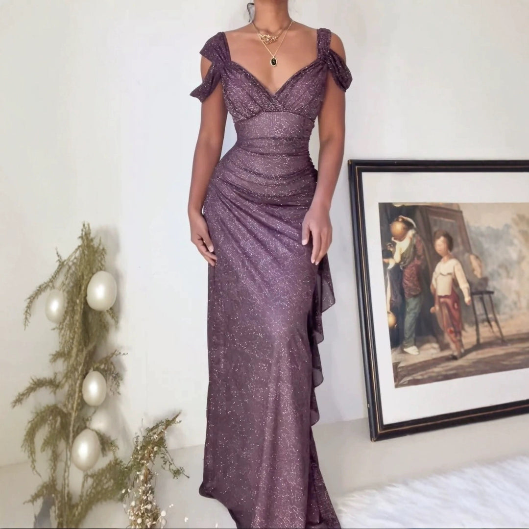Damen Glamouröses Abendkleid mit schimmernden Akzenten und eleganter Silhouette Drune