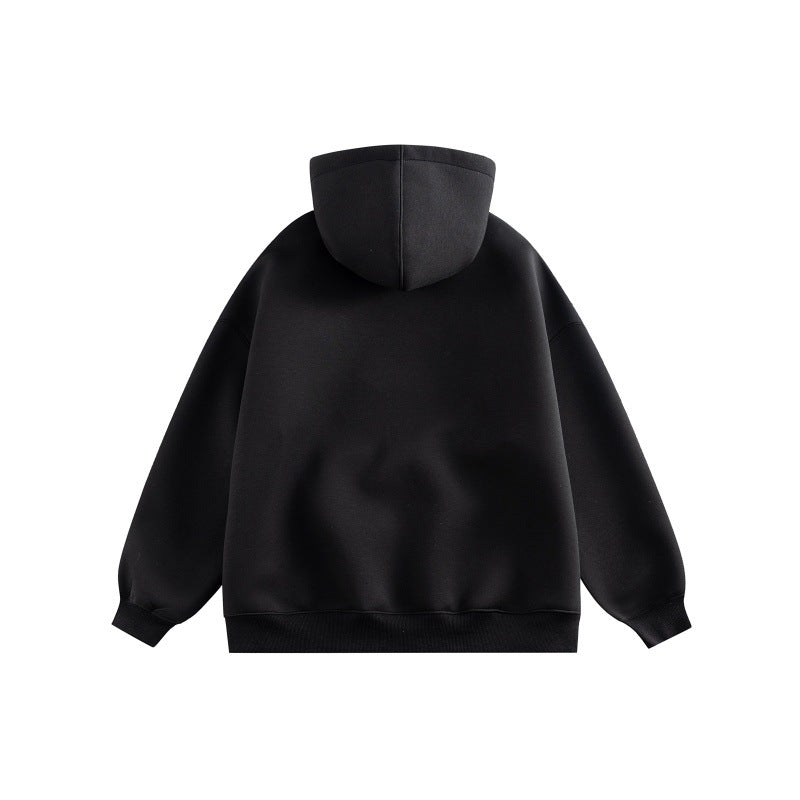 Unisex Oversize-Kapuzenpullover aus French-Terry mit Kängurutasche und abnehmbaren Plüschanhänger Drune