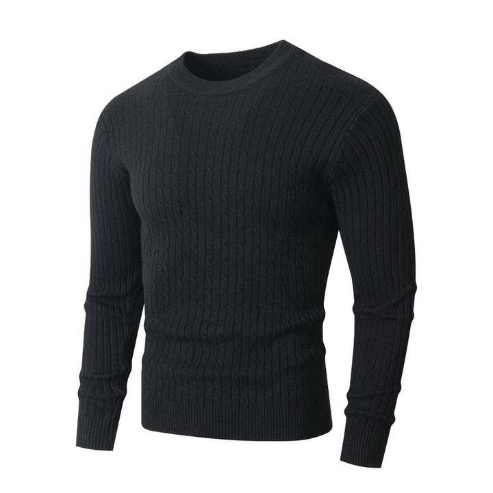 Herren Merino-Mix Feinstrickpullover mit Zopfmuster, Rippbündchen und schmaler Silhouette Drune