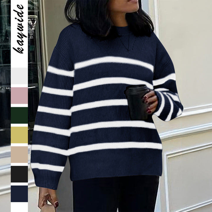 Damen nan oversized Mohair-Strickpullover mit weitem Carmen-Boat-Ausschnitt und flauschiger Struktur Drune