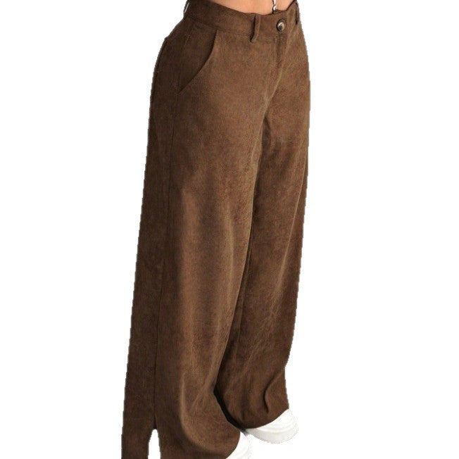 Damen Weite High-Waist Hose Drune