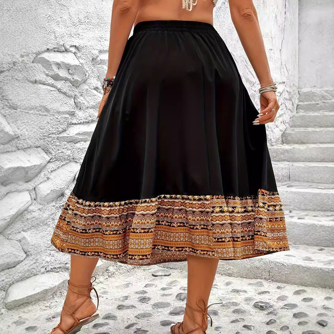Damen Maxirock mit lebhaftem Ethno-Muster Drune