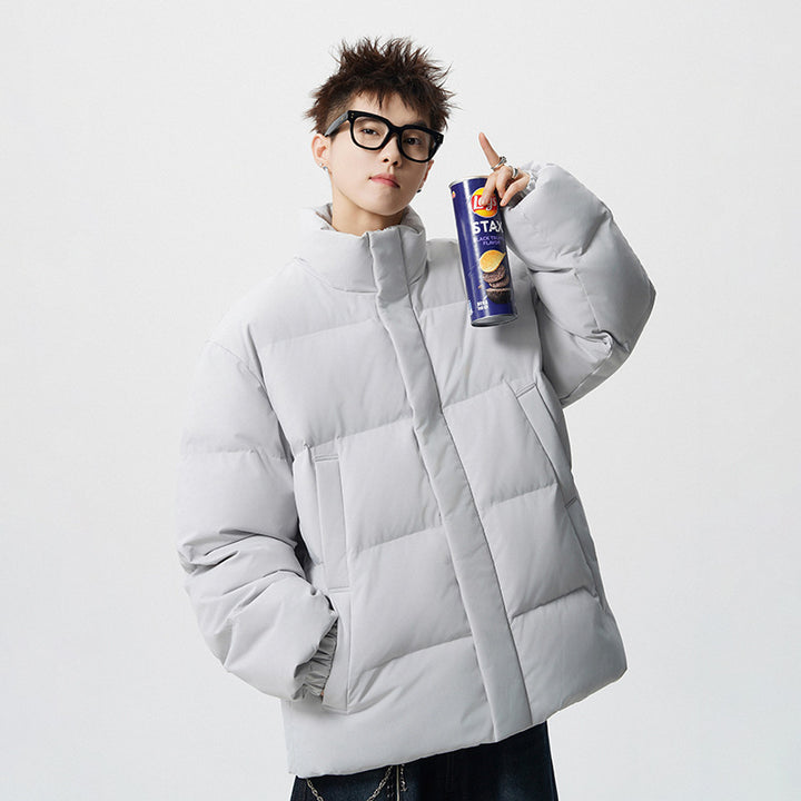 Herren Kurz geschnittene Oversize Steppjacke mit hohem Kragen Drune