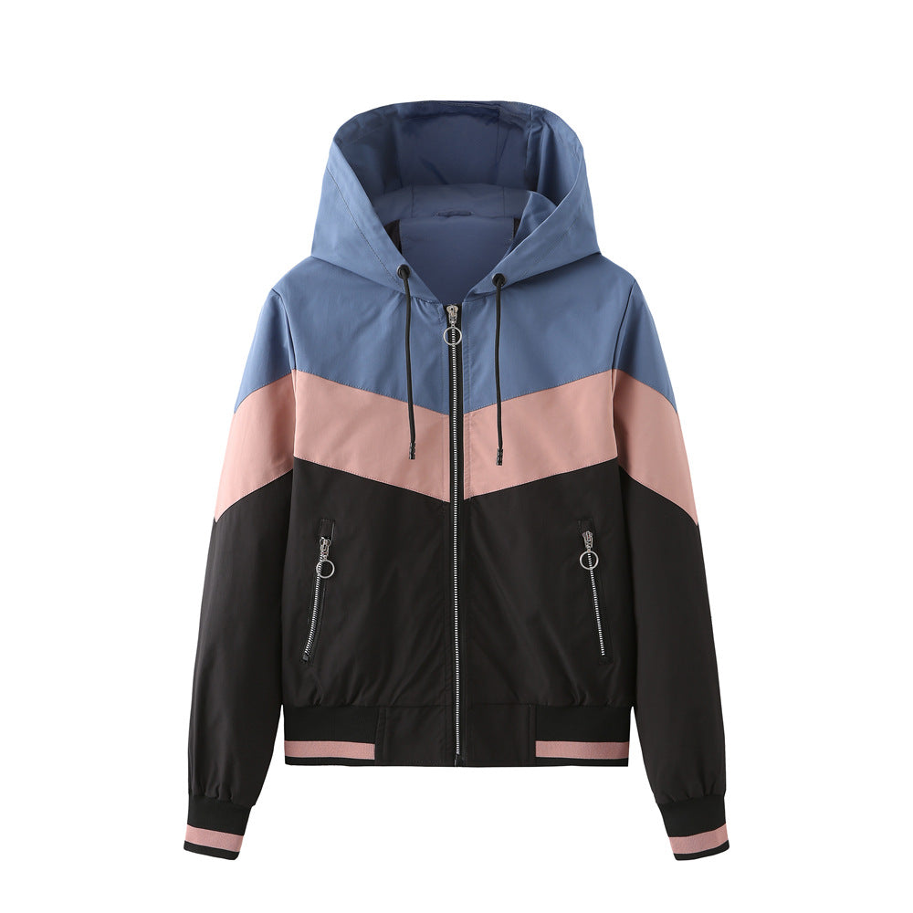 Damen sportliche Windbreaker-Jacke mit praktischen Reißverschlusstaschen Drune
