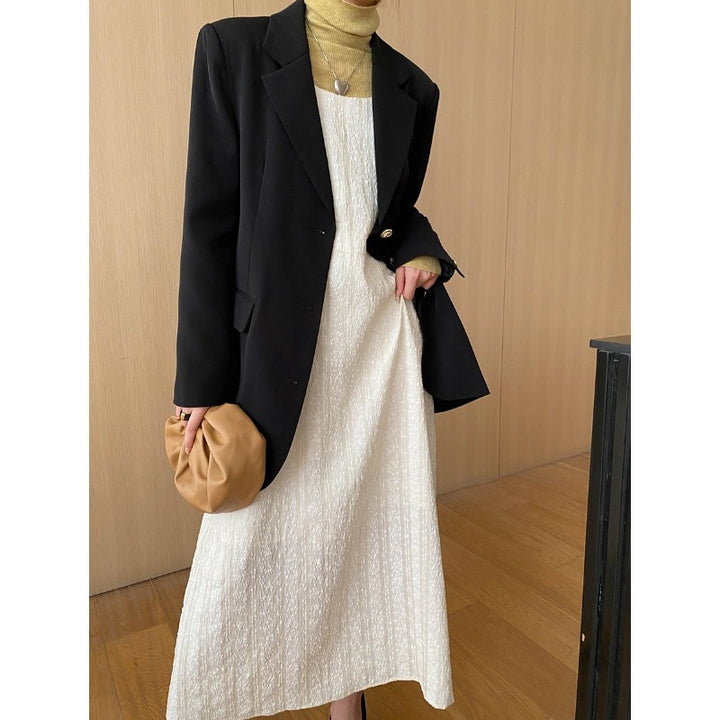 Damen eleganter Oversized Blazer mit strukturiertem Gewebe Drune