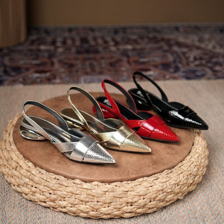 Damen Elegante Slingback-Absätze mit schicken metallischen Akzenten Drune