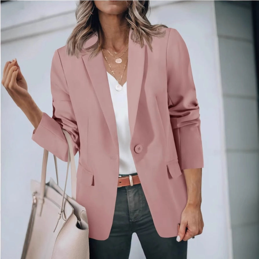 Damen lässiger Blazer mit elegantem Schnitt und praktischen Taschen Drune